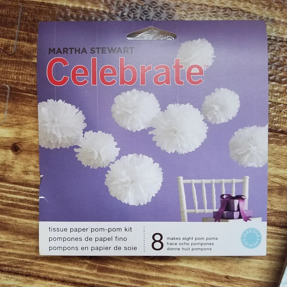 Martha Stewart Crafts White Tissue Pom Pom Party Decorations Wedding Shower Baby